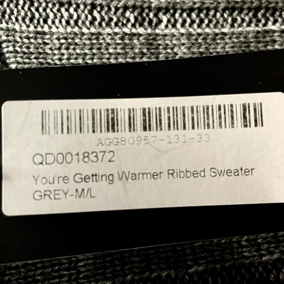NWT Nast Gal You're Getting Warmer Ribbed High Neck Sweater grey M/L - Picture 4 of 12